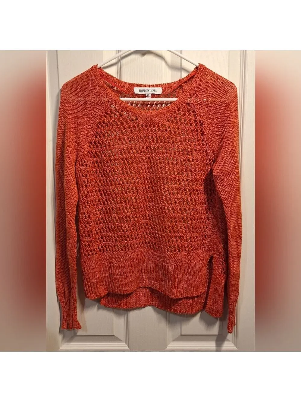 Elizabeth and James Women's Orange Cutout Sweater XS